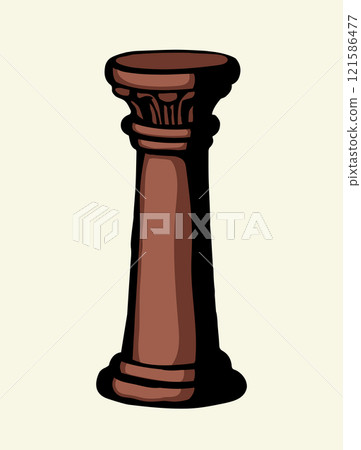 Vector drawing. Big old pillar 121586477