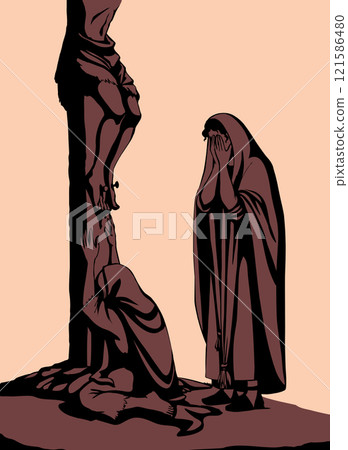 Vector drawing. Jesus on the cross Vector drawing. Jesus on the cross 121586480