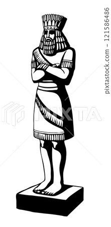 Vector drawing. Big golden idol 121586486