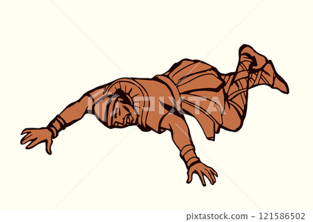 Vector drawing. The falling soldier 121586502