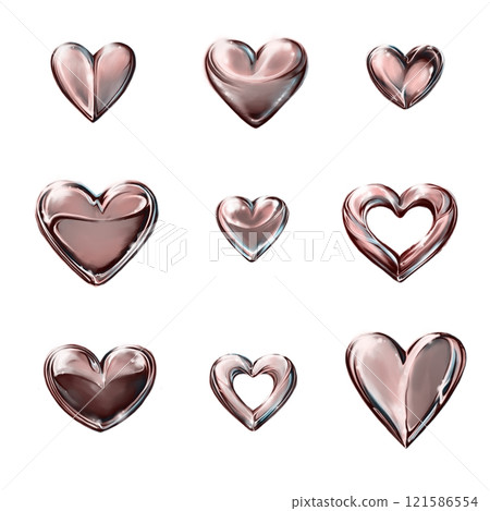 Set of paper stickers on white background heart. Seamless pattern with hearts . Set of paper stickers on white background heart. Seamless pattern with hearts . 121586554