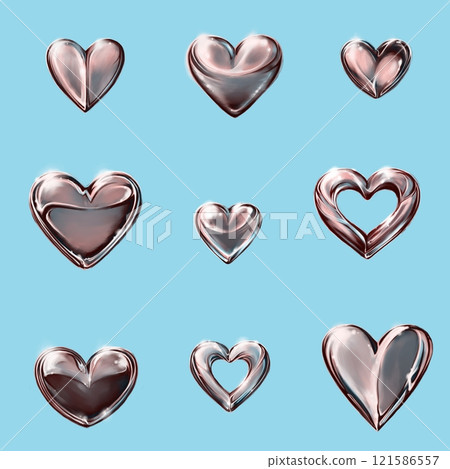 Set of hearts.  Seamless pattern with hearts. 121586557