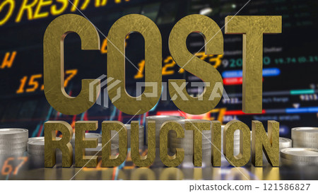 The Cost reduction and coins for Business concept 3d rendering. The Cost reduction and coins for Business concept 3d rendering. 121586827