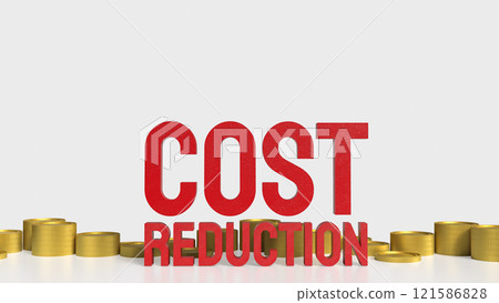 The Cost reduction and coins for Business concept 3d rendering. The Cost reduction and coins for Business concept 3d rendering. 121586828