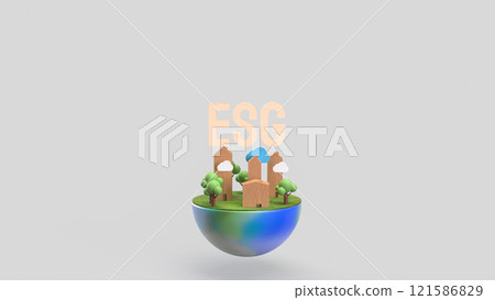 The ESG or Environmental, social, and governance for eco concept 3d rendering. The ESG or Environmental, social, and governance for eco concept 3d rendering. 121586829