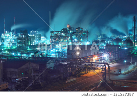 Zhounan factory night view Zhounan factory night view 121587397