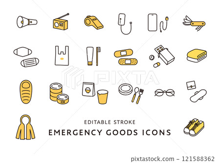 Disaster prevention goods icon set 2 (color) Disaster prevention goods icon set 2 (color) 121588362