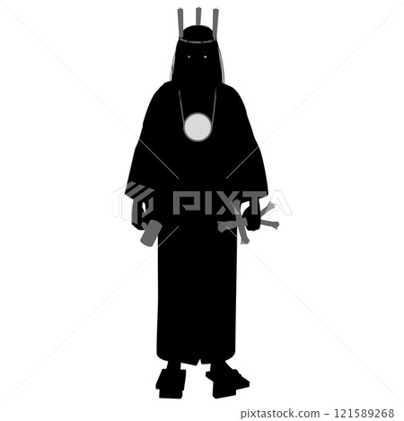 A woman praying at midnight 121589268