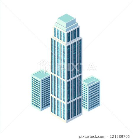 Modern skyscraper design featuring stepped structures and glass facades, showcasing urban architecture Modern skyscraper design featuring stepped structures and glass facades, showcasing urban architecture 121589705