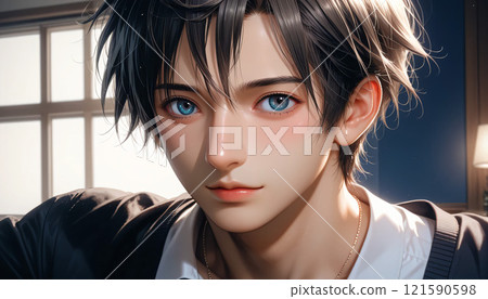 Woman leaning against window Woman leaning against window 121590598