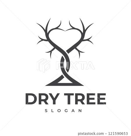 Dead Tree Illustration Logo Design, Global Warming, Vector Icon Dead Tree Illustration Logo Design, Global Warming, Vector Icon 121590653