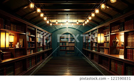 The underground stacks are bathed in warm light 121590831