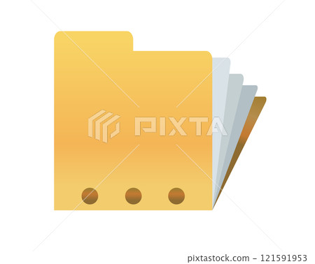Classic gradient yellow computer file folder icon with document Classic gradient yellow computer file folder icon with document 121591953