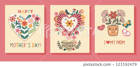 Set of Happy mother s day greeting card 121592479