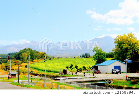 北海道遊記 10月初的十勝岳 秋天的十勝岳 紅葉的十勝岳 來自上富良野町的十勝岳 121592943