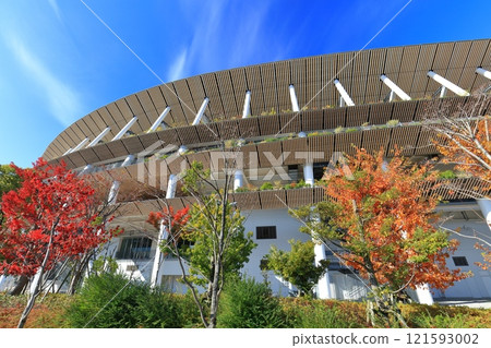 [Tokyo] New National Stadium on a clear day 121593002