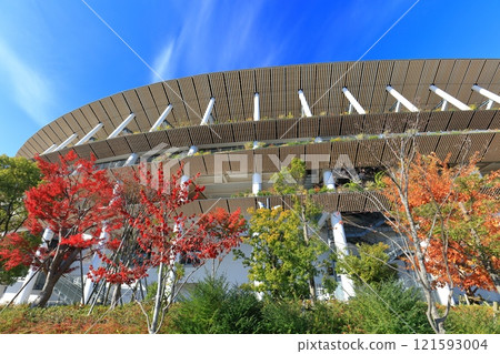 [Tokyo] New National Stadium on a clear day 121593004