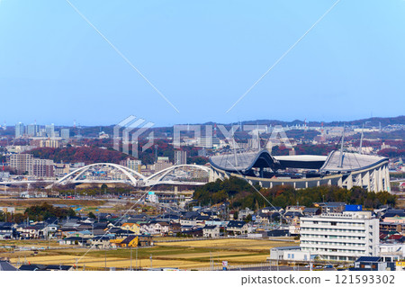 2025 年 1 月 1 日拍攝的豐田體育場和豐田大橋景觀 2025 年 1 月 1 日拍攝的豐田體育場和豐田大橋景觀 121593302