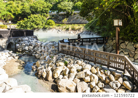 Beautiful view of Thermal Valley in Beitou, Taipei, Taiwan, Located beside Beitou Hot Spring Park. Thermal Valley in Beitou, Taipei, Taiwan. 121593722