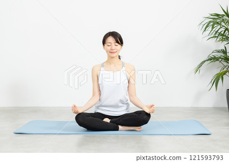 Woman doing yoga pose 05 Woman doing yoga pose 05 121593793