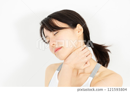 Woman feeling neck pain 01 Woman feeling neck pain 01 121593804