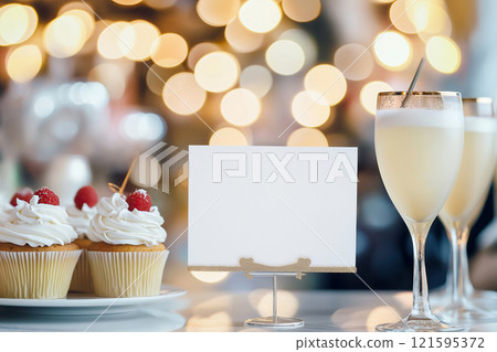 Blank Christmas cocktail bar card mockup with cocktails and sweets for brunch. Blank bar menu card on a table in a restaurant with festive Christmas decorations. Winter holidays celebration, party Blank Christmas cocktail bar card mockup with cocktails and sweets for brunch. Blank bar menu card on a table in a restaurant with festive Christmas decorations. Winter holidays celebration, party 121595372