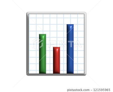 3D business presentation summary finance report bar chart icon 121595965