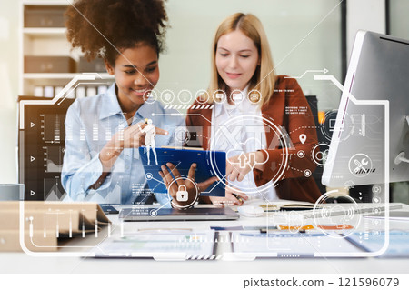 Hand touching Secure Access Service Edge icon on smartphone virtual screen background, password, network, framework and support technology in office. SASE secure access service edge concept. 121596079