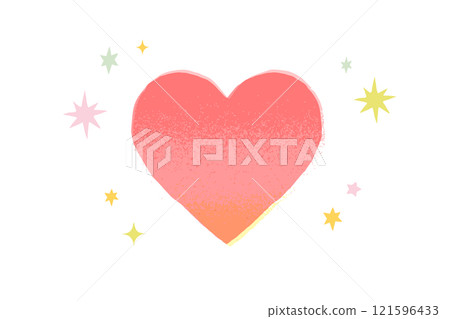 Sparkling heart hand-drawn illustration material Sparkling heart hand-drawn illustration material 121596433