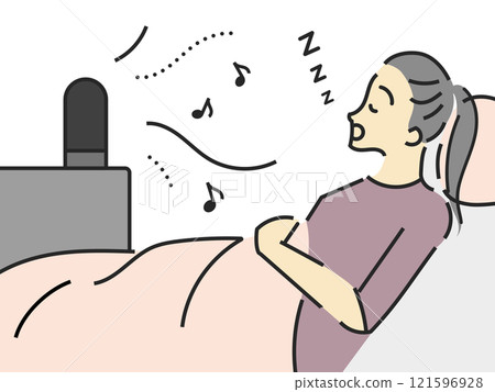 女人一邊聽音樂一邊睡覺 121596928