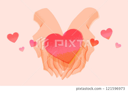 A hand holding a heart A hand holding a heart 121596973