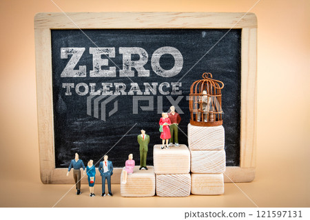 Zero Tolerance. Text on a chalkboard background 121597131