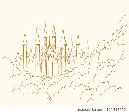 Vector drawing. Big Hevenly city 121597352