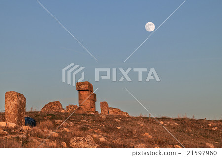 Full moonrise in the ancient city of Blaundos Full moonrise in the ancient city of Blaundos 121597960