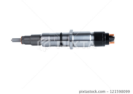 New fuel injector on white background close up 121598099