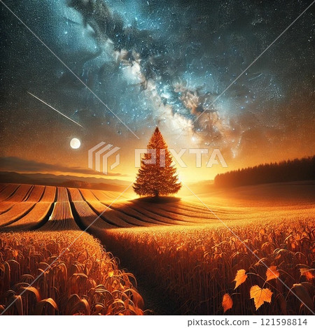 北海道美瑛秋天的聖誕樹 北海道美瑛秋天的聖誕樹 121598814