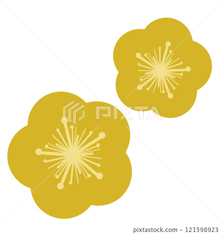 Yellow simple plum illustration 121598923