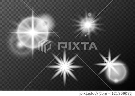 set of burst light effect set of burst light effect 121599082