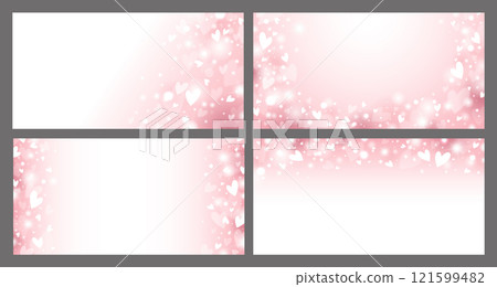 Valentines day banner design of hearts with bokeh light on white background with copy space vector illustration Valentines day banner design of hearts with bokeh light on white background with copy space vector illustration 121599482