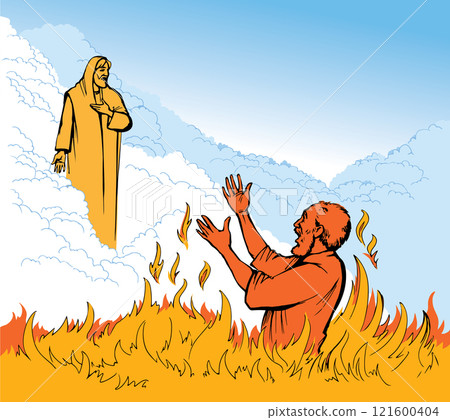 Vector drawing. Man in the hell Vector drawing. Man in the hell 121600404