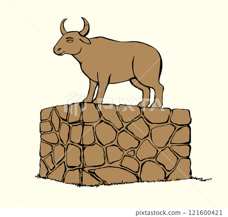 Vector drawing. Big golden idol Vector drawing. Big golden idol 121600421