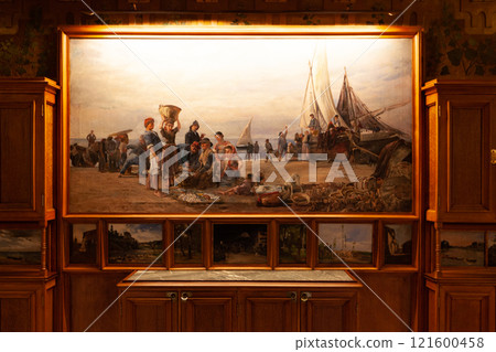 Casa Vicens in Barcelona, Spain showcases intricate Gaudi architecture and vibrant artistic details 121600458