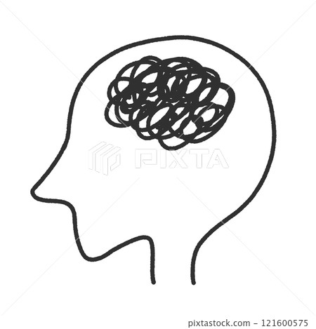 頭腦混亂的人的概況 — 大腦疲勞、混亂、焦慮 121600575