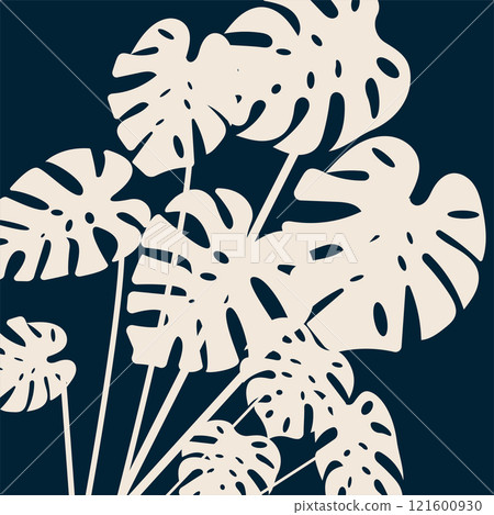 Leaf close-ups on a light background tropical 121600930