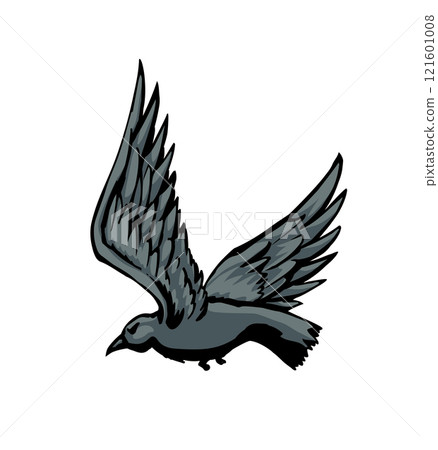Vector drawing. Big flying bird 121601008
