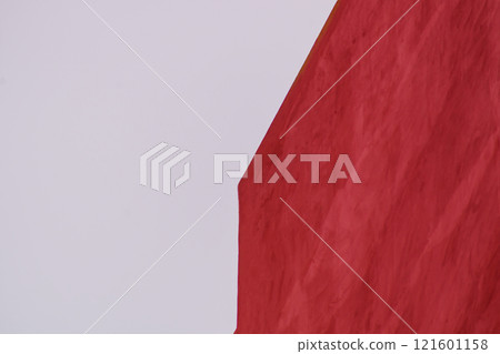 A red wall with perspective against a pale white sky. Blank, mockup for inscriptions, copy space, concept, quotes, philosophical statements A red wall with perspective against a pale white sky. Blank, mockup for inscriptions, copy space, concept, quotes, philosophical statements 121601158