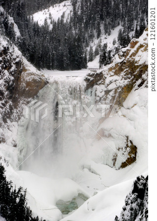 Upper Yellowstone Falls in Winter 121601201