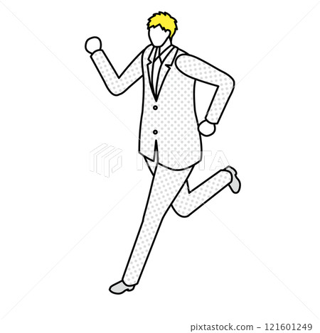 Isometric_穿著西裝跑步的男人的插圖 Isometric_穿著西裝跑步的男人的插圖 121601249
