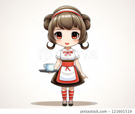 赤壁人物女僕少女形像素材服務員 121601519