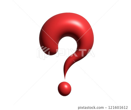 The isolated red single question mark 3D icon 121601612
